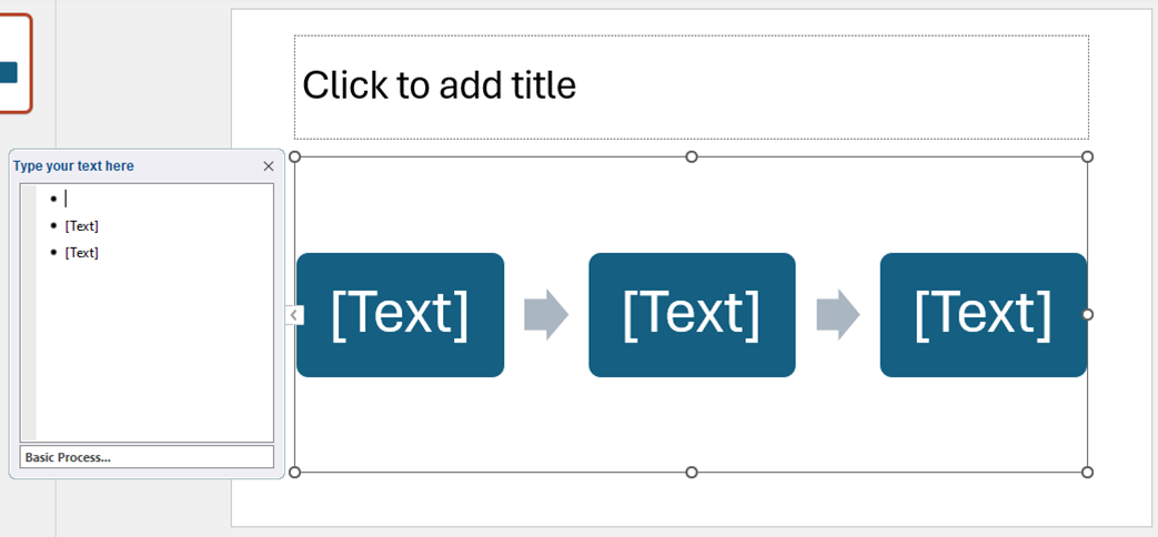 Inserting Process SmartArt Diagrams - second way screenshot 2