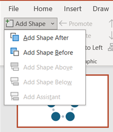 Inserting Cycle SmartArt diagrams in PowerPoint - adding a shape screenshot