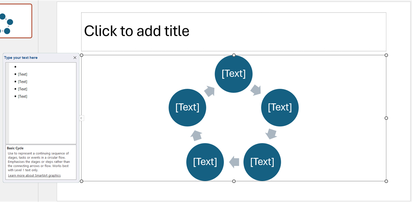 Inserting Cycle SmartArt Diagrams second way 2 screenshot