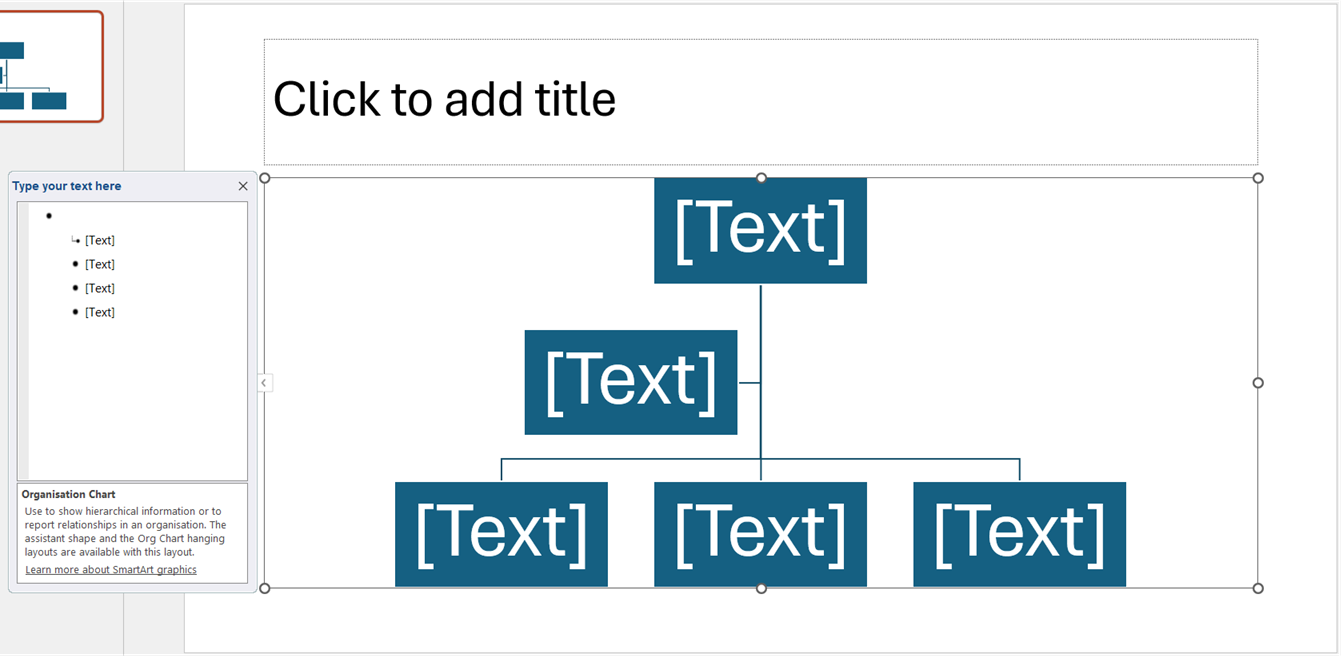 Inserting Hierarchy SmartArt Diagrams second way 2 screenshot