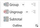 Grouping and hiding data in Excel Grouping screenshot