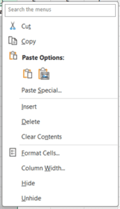 Grouping and hiding data in Excel Hiding screenshot