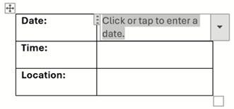 Date picker content control in word - date picker content option screenshot